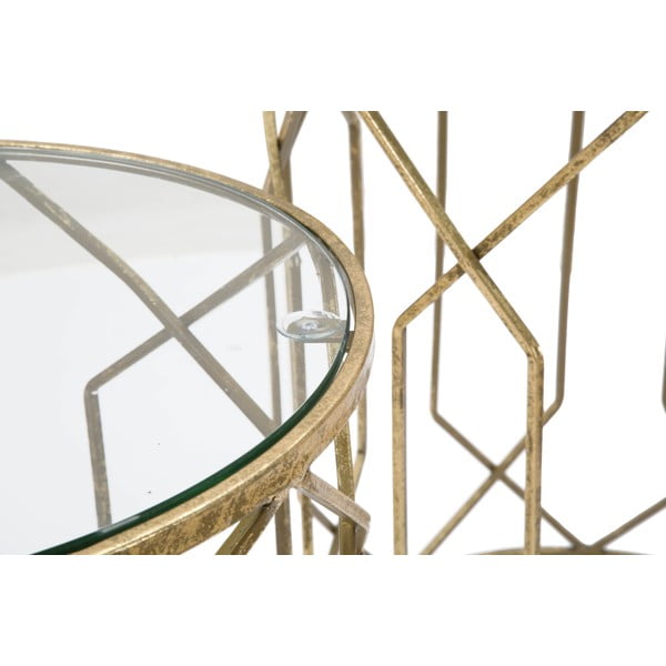 Kerek tárolóasztal szett üveg asztallappal, 2 db-os  ø 42 cm Tunisi – Mauro Ferretti-image-4