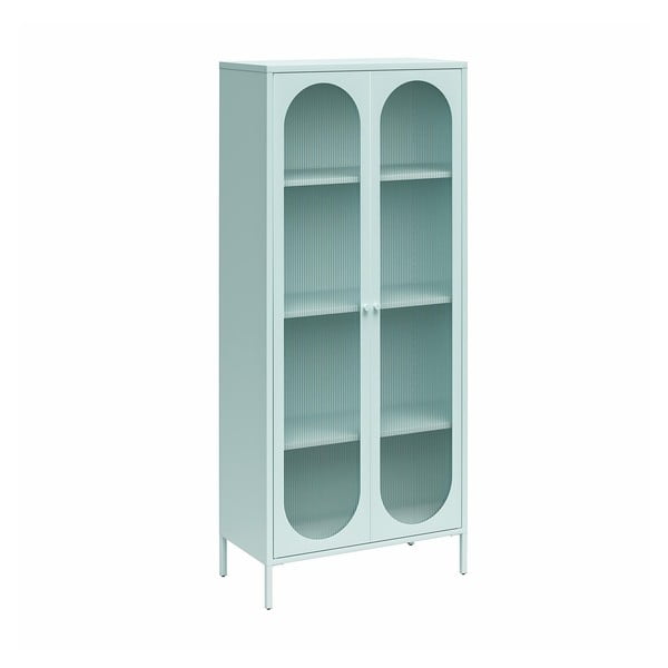 Világoskék fém tálalószekrény 80x186x40 cm Luna – Støraa-image-2