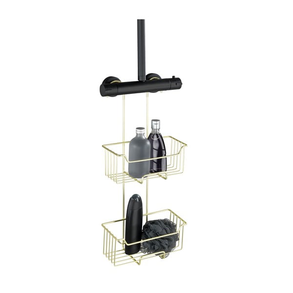 Aranyszínű függő rozsdamentes acél fürdőszobai polc Milo – Wenko-image-4