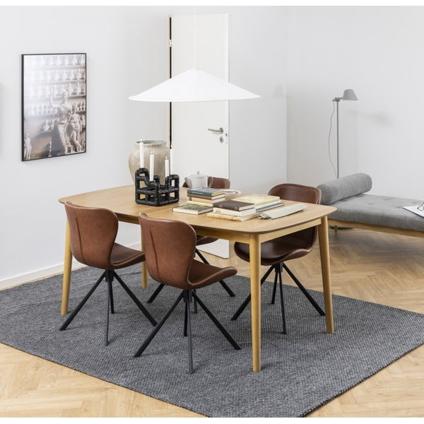 Kinyitható étkezőasztal tölgyfa dekoros asztallappal 180x90 cm Montreux - Actona-image-1