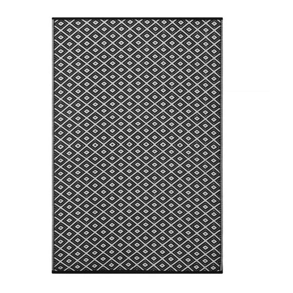 Brokena fekete-fehér, kül- és beltérre is alkalmas, kétoldalas szőnyeg, 150 x 240 cm - Green Decore