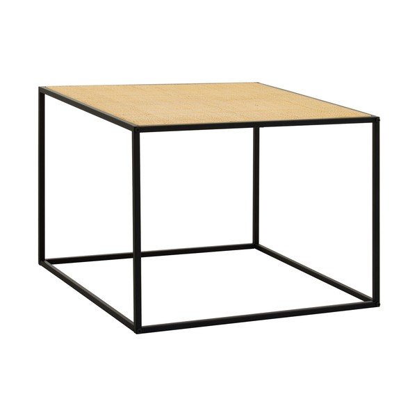 Natúr színű rattan dohányzóasztal 60x60 cm Depok – Premier Housewares