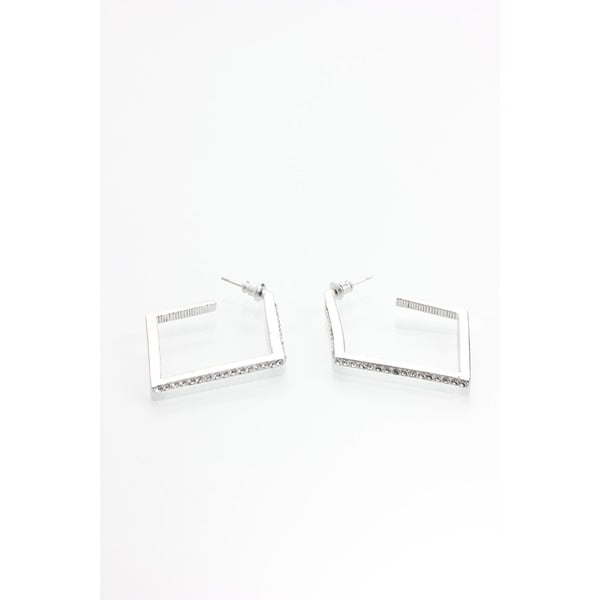 Cube ezüstszínű fülbevaló Swarovski Elements kristályokkal - Laura Bruni