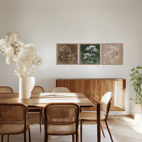 Kép szett 3 db-os 30x30 cm Floral Imprint – Styler-image-2