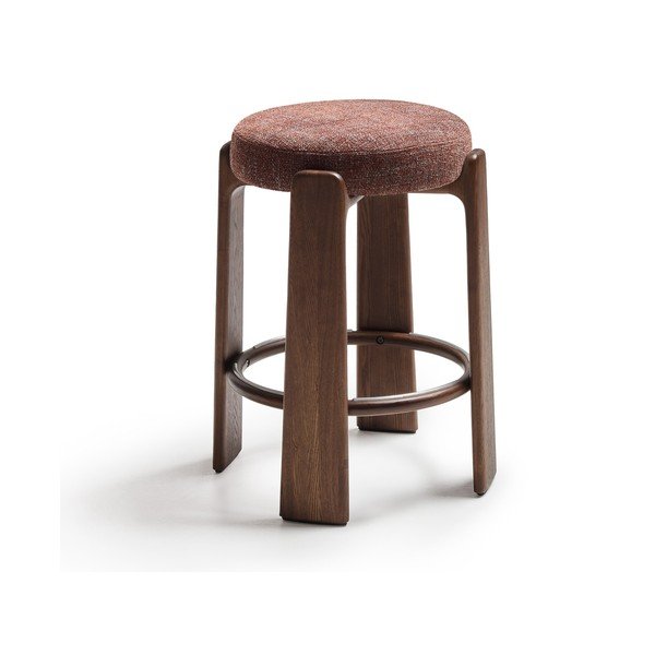 Barna-sötét natúr színű kőrisfa bárszék (ülésmagasság 65 cm) Granite – Kave Home