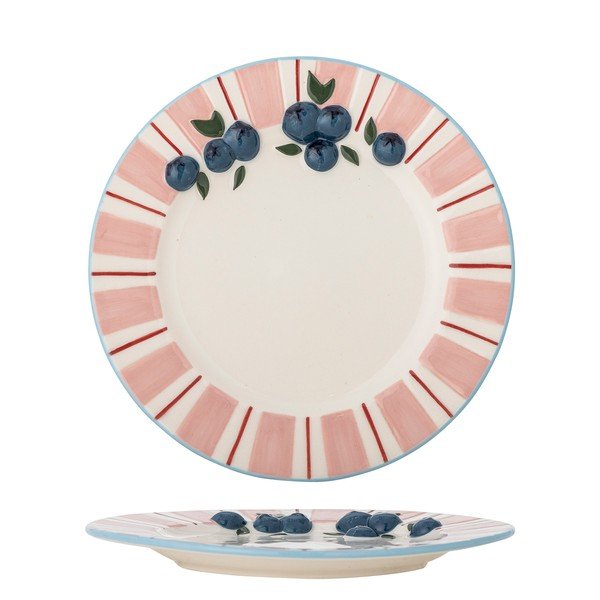 Rózsaszín-krémszínű desszertes kőedény tányér készlet 4 db-os ø 20,5 cm Carry – Bloomingville-image-3