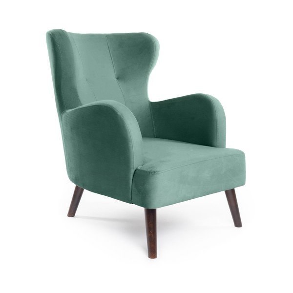 Mentazöld bársony füles fotel Noemye – Bonami Selection