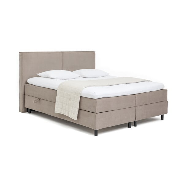 Szürkésbarna ágyneműtartós boxspring ágy 160x200 cm Elva Bold – Bonami Selection