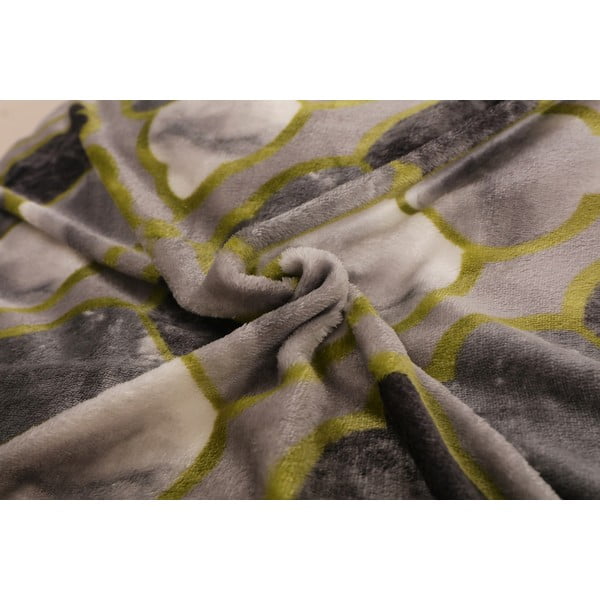 Zöld-szürke egyszemélyes mikroplüss ágyneműhuzat 140x200 cm – My House-image-1