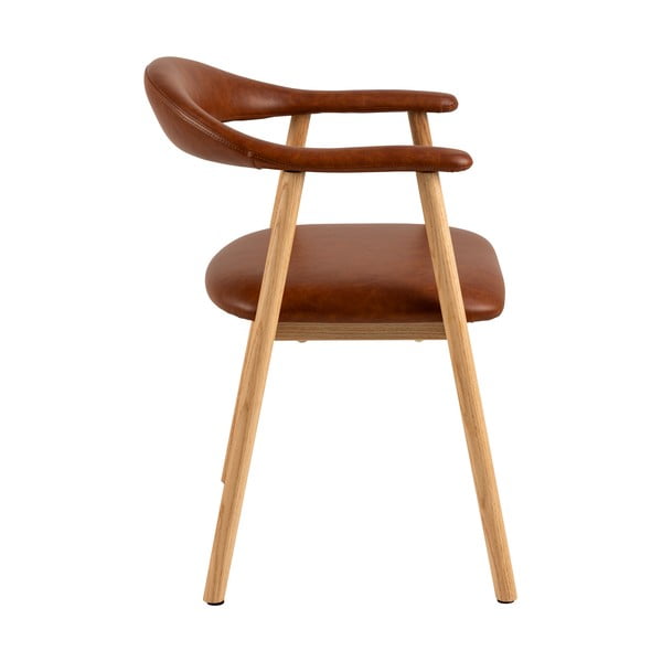 Konyakbarna-natúr színű bőrutánzat étkezőszék szett 2 db-os Addi – Actona-image-3
