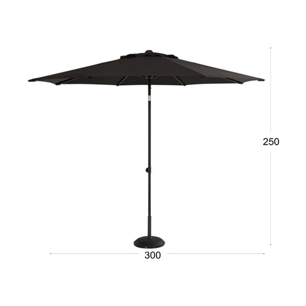 Fekete napernyő, ø 300 cm - Hartman-image-1