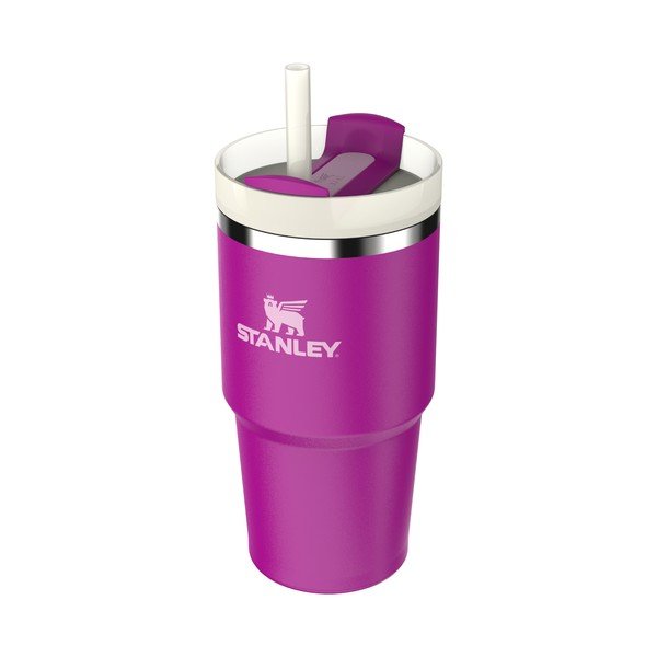 Rózsaszín rozsdamentes acél termosz szívószállal 600 ml Quencher H2.0 FlowState Tumbler Violet Blossom – Stanley-image-1