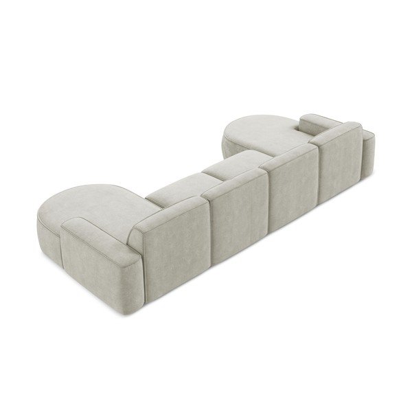 Krémszínű zsenília sarokkanapé (U alakú) Omao – Makamii-image-3