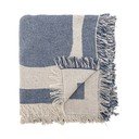 Kék-bézs újrahasznosított pamut takaró 130x160 cm Ethan – Bloomingville