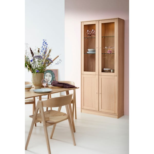 Tálalószekrény tölgyfa dekorral, világítással 89x199 cm Mistral - Hammel Furniture-image-1