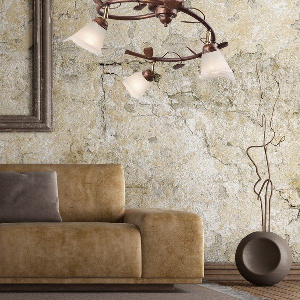 Sötétbarna mennyezeti lámpa üveg búrával ø 13 cm Bluszcz – LAMKUR-image-1