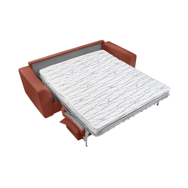 Téglavörös kordbársony kinyitható kanapé 225 cm Augustin – Bobochic Paris-image-4