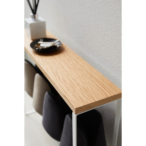 Fehér-natúr színű fém papucstartó állvány Tower – YAMAZAKI-image-2