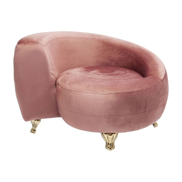 Rózsaszín bársony fotel Lofty Snake – Kare Design