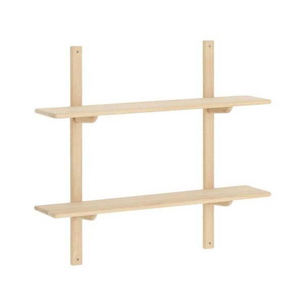 Világos natúr színű többszintes tölgyfa fali polc 90 cm Albin – Ellos Home