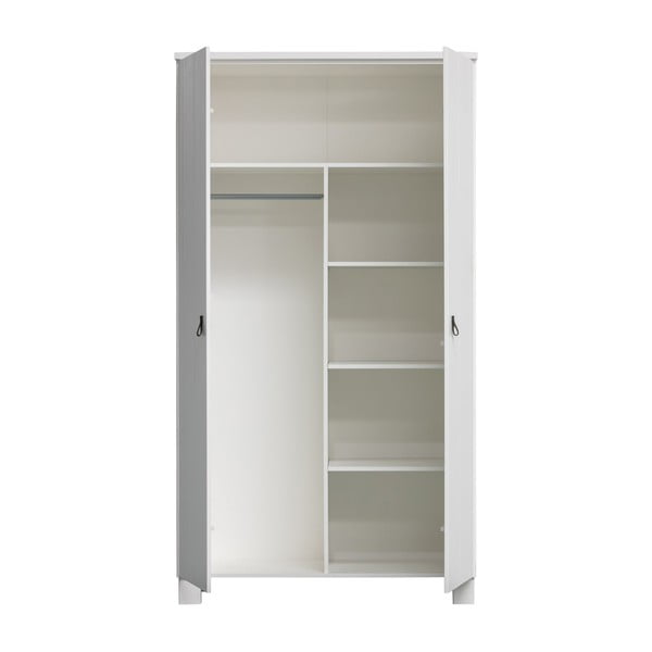 Fehér borovi fenyő ruhásszekrény 111x202 cm Ties – WOOOD-image-2