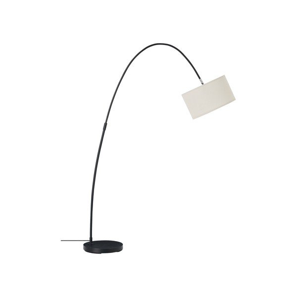 Fehér-fekete textil állólámpa hajlítható szerkezettel (magasság 145 cm) Arc – Ellos Home