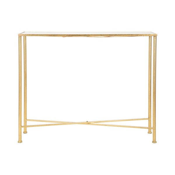 Fehér-aranyszínű konzolasztal üveg asztallappal 35x100 cm Butterflies – Mauro Ferretti-image-3