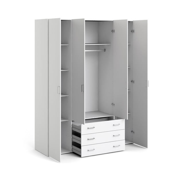 Fehér ruhásszekrény 154x200 cm Space – Tvilum-image-3