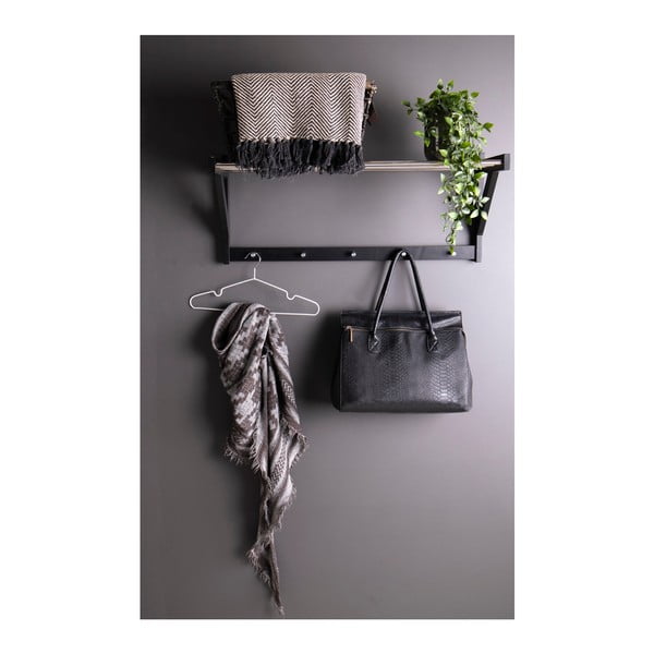 Fekete fali fogas nyárfa polccal Padova - House Nordic-image-3