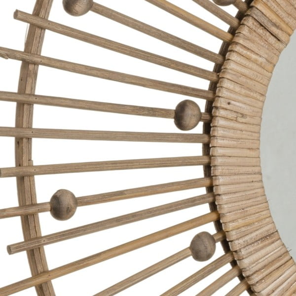 Fali tükör bambusz kerettel ø 70 cm Sol – Ixia-image-2