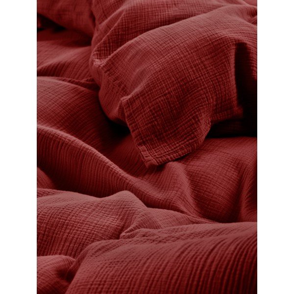 Borvörös egyszemélyes muszlin ágyneműhuzat 140x200 cm Amilia – Jotex-image-3