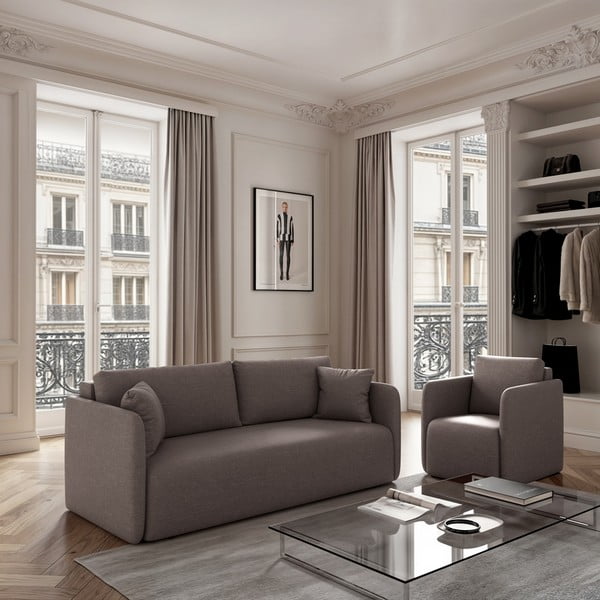 Szürke kinyitható kanapé 220 cm Chaum – Rodier-image-1