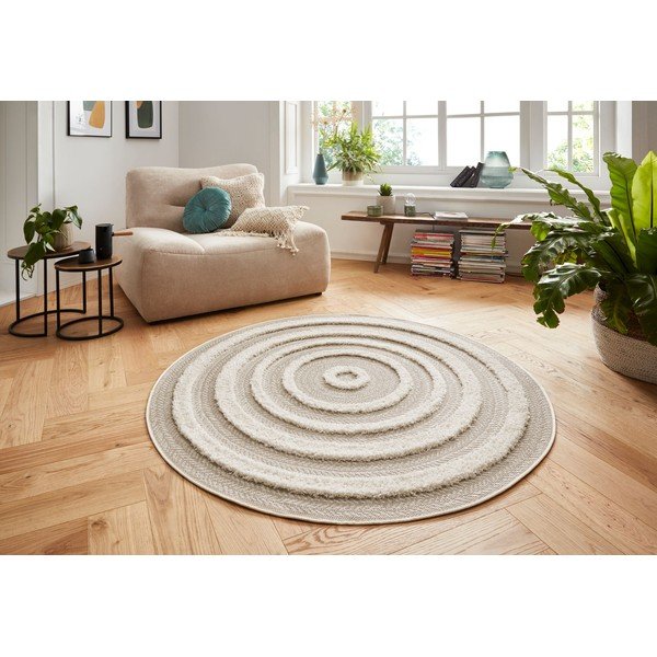 Handira Circle krémszínű szőnyeg, ⌀ 160 cm - Mint Rugs-image-4