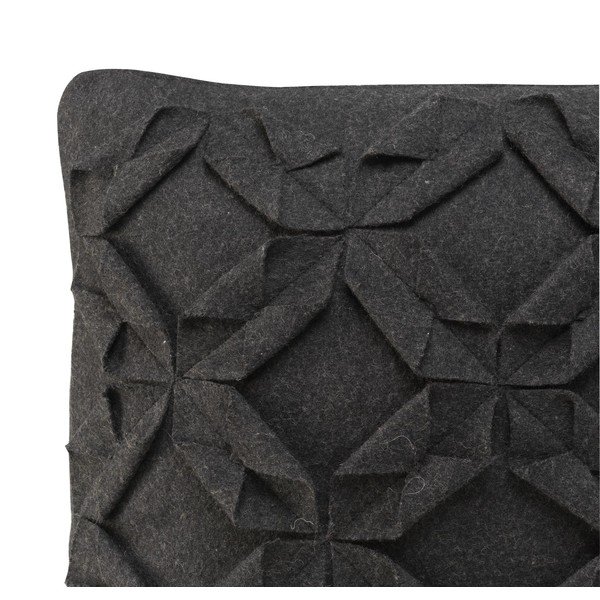 Felt Structured fekete gyapjú párnahuzat, 50 x 50 cm - HF Living-image-2