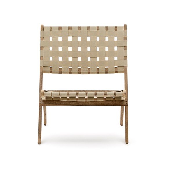 Natúr színű tömörfa kerti fotel Chabeli – Kave Home-image-2