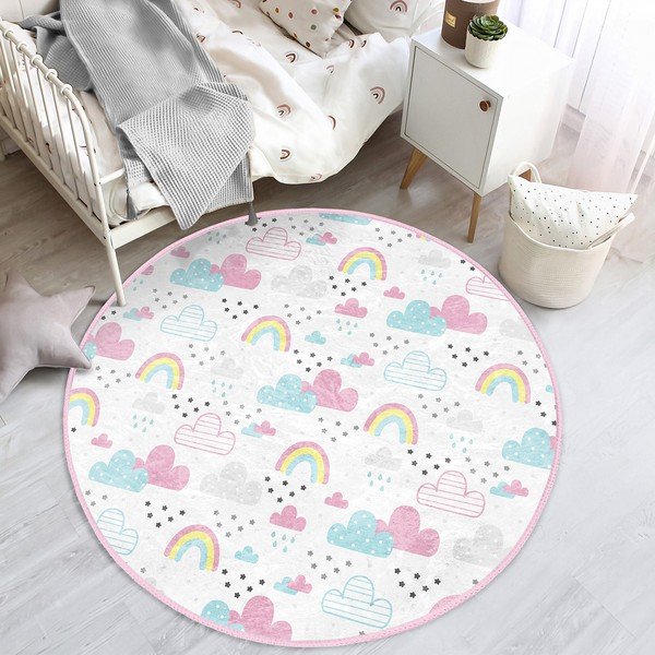 Fehér gyerek szőnyeg ø 120 cm Comfort – Mila Home-image-3