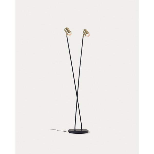 Fekete-aranyszínű állólámpa fém búrával (magasság 152 cm) Clemence – Kave Home-image-3