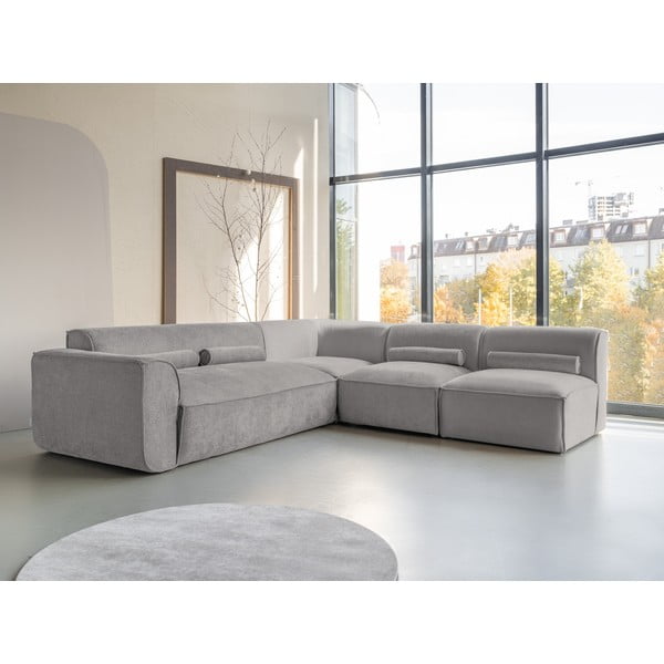 Világosszürke sarokkanapé (jobb oldali) Flex Felix – Miuform-image-3