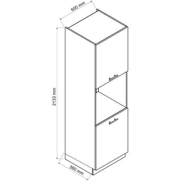 Magas konyhaszekrény beépíthető sütőhöz (szélesség 60 cm) Aden – STOLKAR-image-2