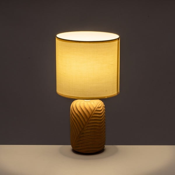 Téglavörös-krémszínű asztali lámpa textil búrával (magasság 39 cm) – Casa Selección-image-1