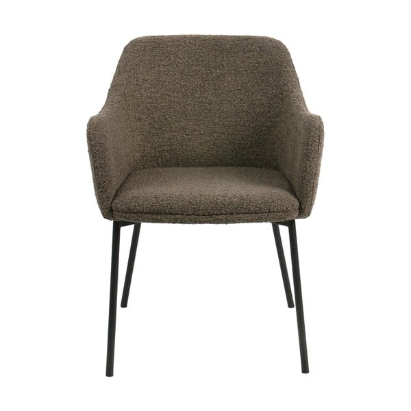 Barna kárpitozott karfás étkezőfotel Melilla – House Nordic-image-3