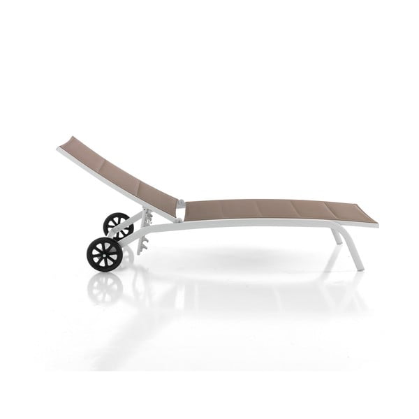 Fehér-barna fém kerti napozóágy Kastri – Tomasucci-image-3