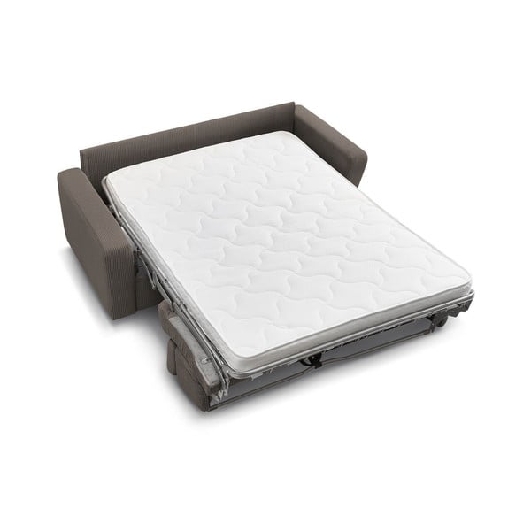 Szürkésbarna kordbársony kinyitható kanapé 195 cm Monaco – Bobochic Paris-image-4