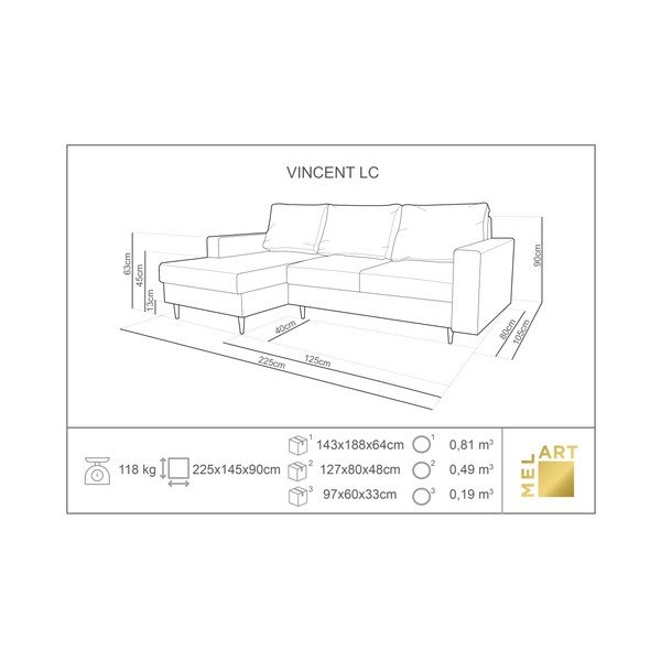 Iris bézs kinyitható sarokkanapé, bal oldali fekvőfotellel - Mazzini Sofas-image-4