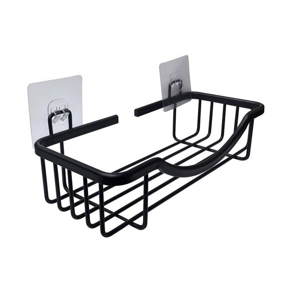 Matt fekete öntapadós alumínium fürdőszobai polc Filaire Aluminium – douceur d'intérieur-image-1
