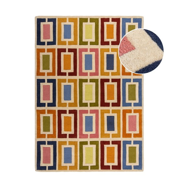 Kézi szövésű gyapjú szőnyeg 160x230 cm Retro Blocks – Flair Rugs