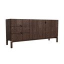 Sötétbarna alacsony komód tölgyfa dekorral 160x73 cm Arun – Unique Furniture