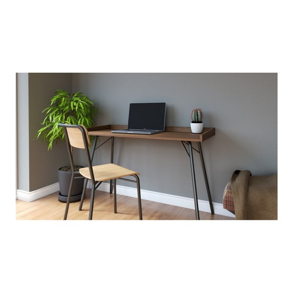 Rayburn íróasztal diófa dekoros asztallappal 52x115 cm - Woodman-image-1