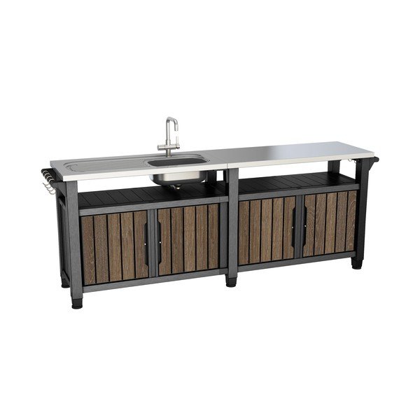Kerti konyha diófa dekorral 237x52 cm Unity Chef – Keter