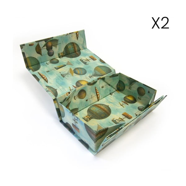 Ajándékdoboz készlet 2 db-os 13x36 cm Air Balloon – Kartos-image-1